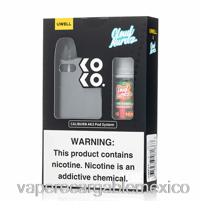 Vape Recargable Uwell X Dv Caliburn Ak3 Kit + 50 Mg Nic Salt [gris] Nube Nurdz - Fresa Sandía Agria